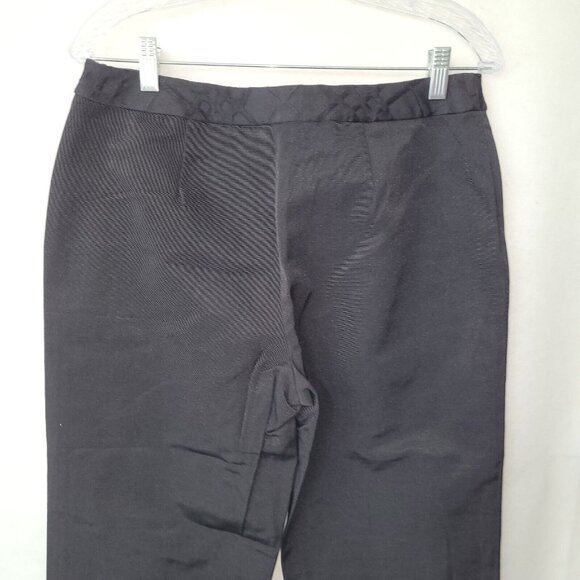 Peck & Peck Capri Pant Womens 8 Black Solid Textured Minimalist Capsule Side Zip - Picture 3 of 9